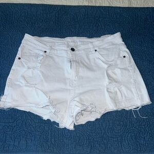 White Denim Shorts